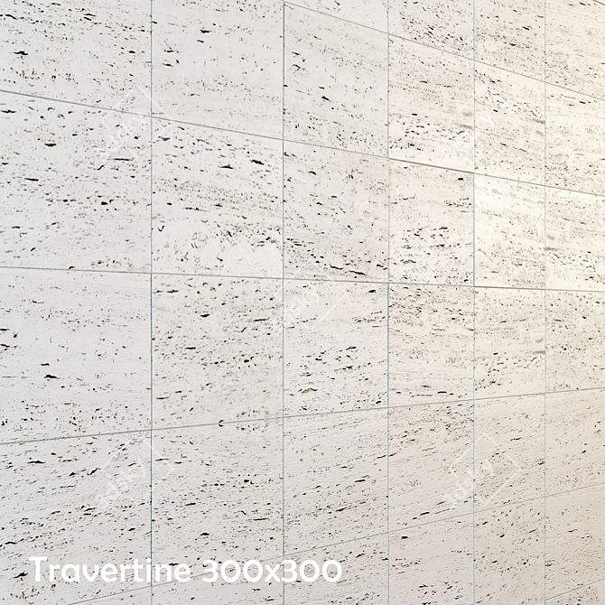 White Travertine Floor Tiles 3D model image 3