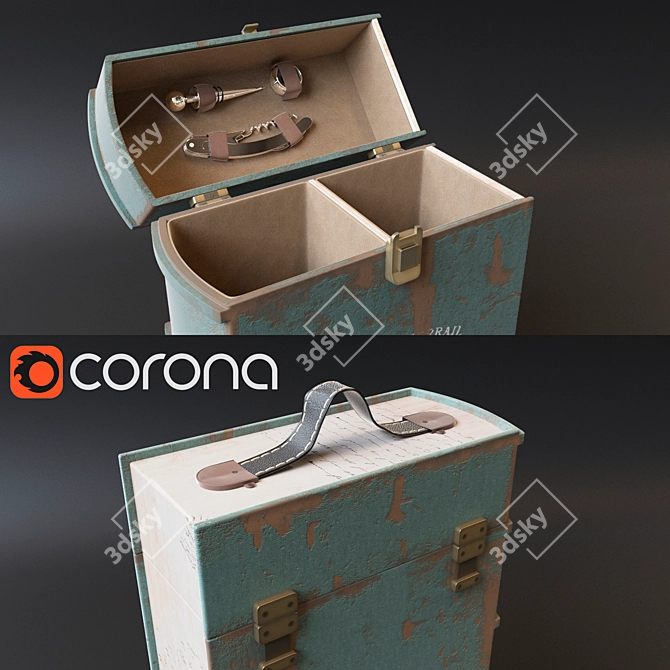 Elegant Beaujolais Wine Chest 3D model image 3