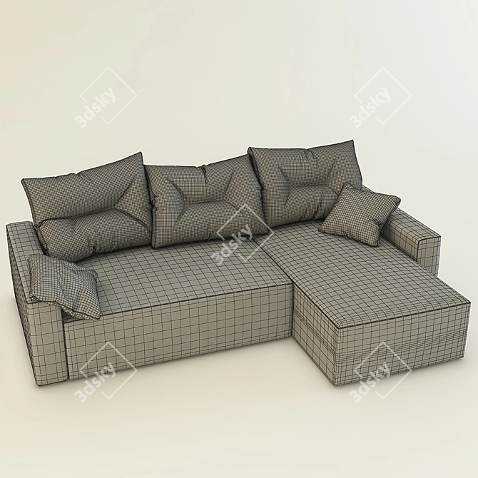 Modern Corner Sofa Set 3D model image 3