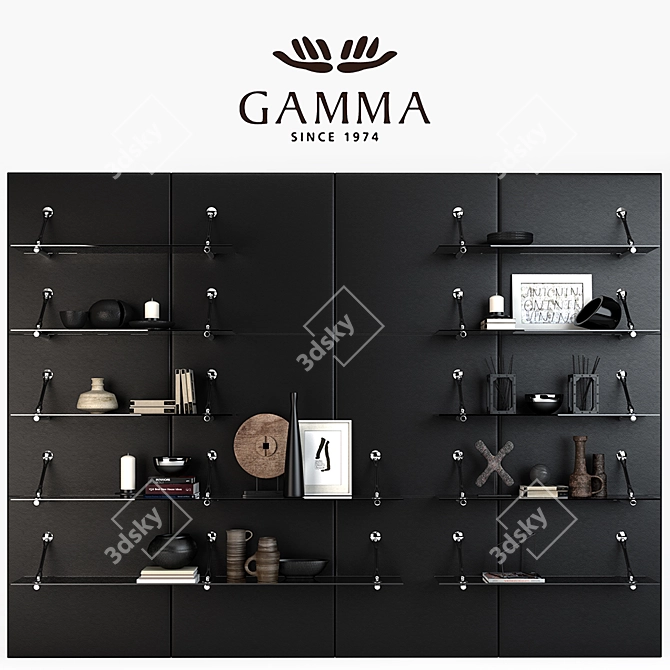 Gamma Boulevard Shelves: Stylish Storage Solution 3D model image 1