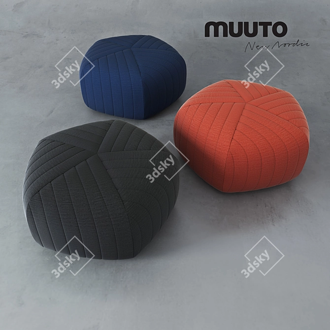 Modern Multi-Color POUF 3D model image 1