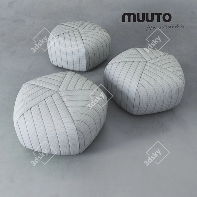 Modern Multi-Color POUF 3D model image 2