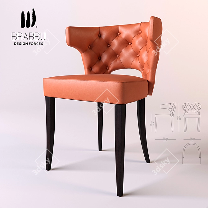 Modern Chic: BRABBU KANSAS Dining Chair 3D model image 1