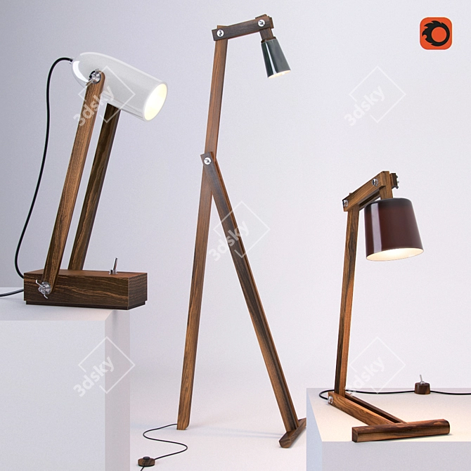 Adjustable Angle Desk Lamp 3D model image 1