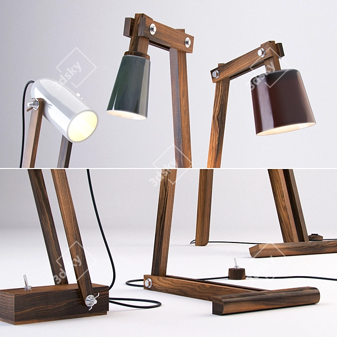 Adjustable Angle Desk Lamp 3D model image 2