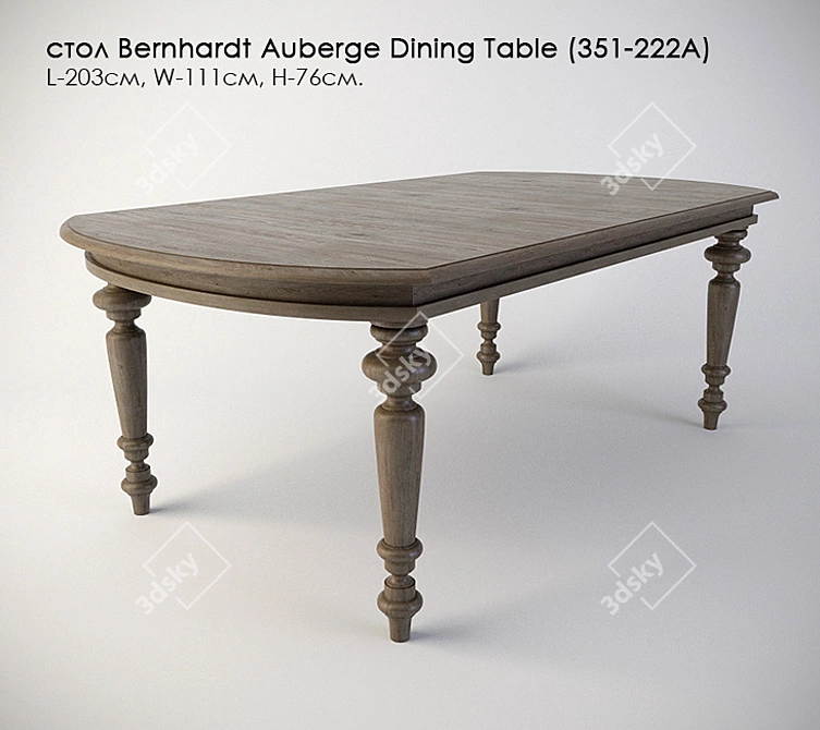 Elegant Bernhardt Auberge Dining Table 3D model image 1