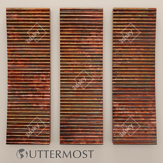 Adara Copper Wall Art Set - Stunning Decor 3D model image 1