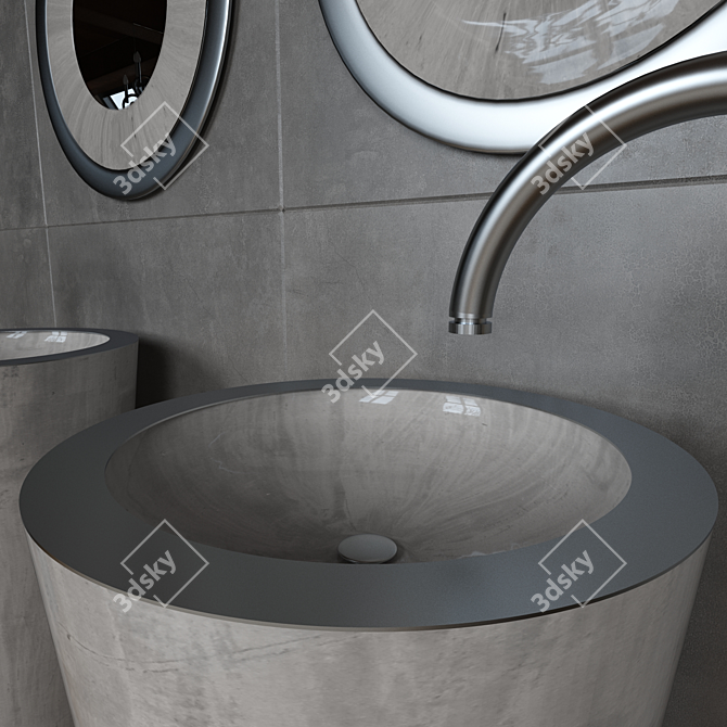 Elegant Glass Washbasin: Tom Tom 3D model image 2