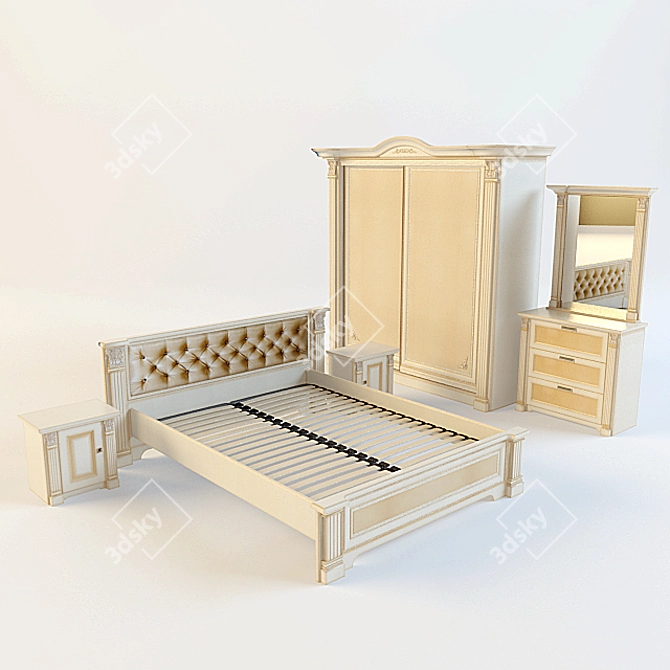 Classic Bedroom Set 3D model image 1