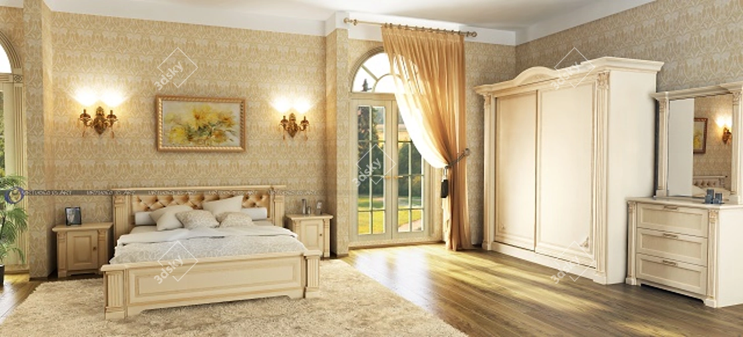 Classic Bedroom Set 3D model image 2