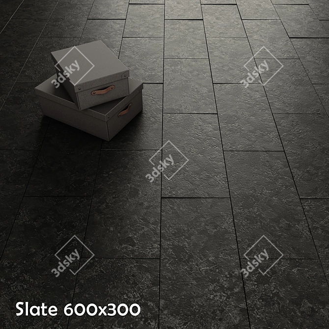 Dual Color Slate Tiles 3D model image 1