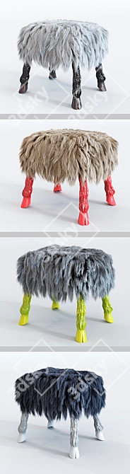 Geometric Wool Chair: Marc Bankowsky Style 3D model image 2