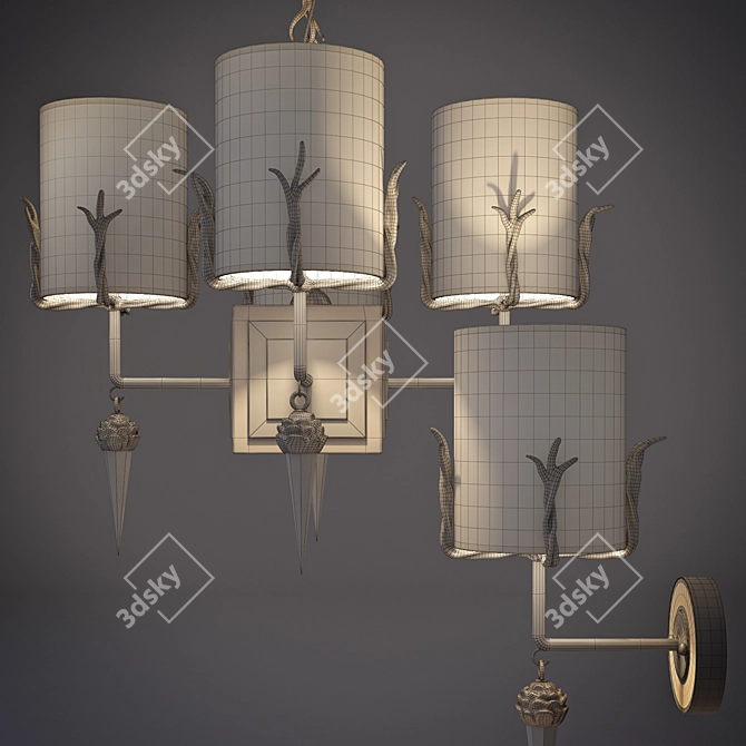 Diego Chandelier and Sconces Set 3D model image 3