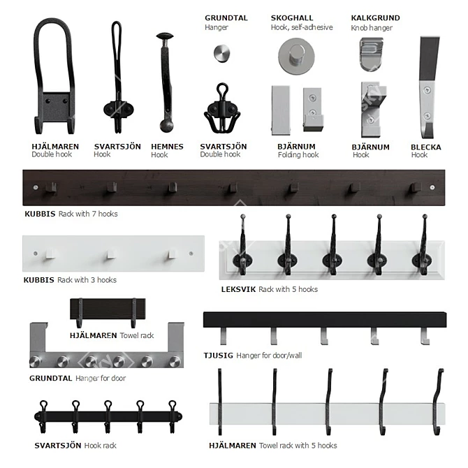 IKEA Hooks & Hangers: Organize With Style! 3D model image 1