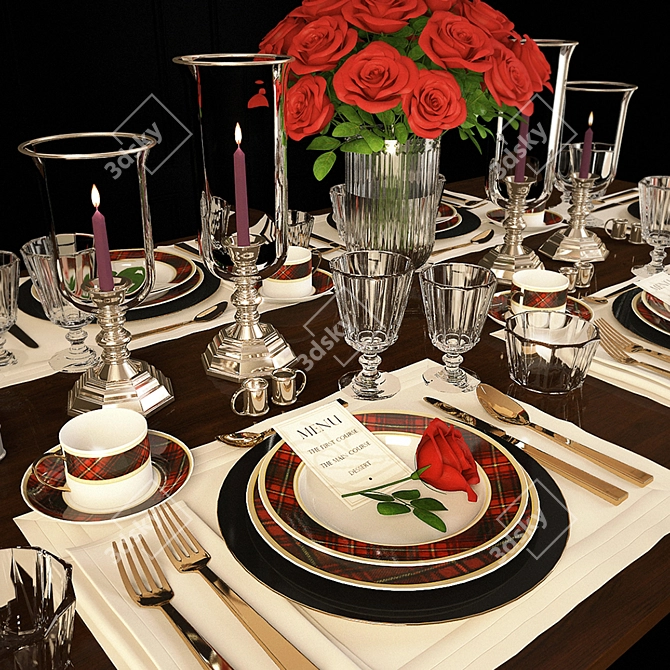 Elegant Duke Tableware Collection 3D model image 2