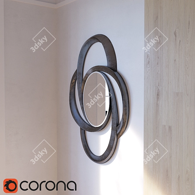 Refined Reflection: Contemporary Wall Mirror 3D model image 2