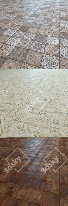 Stylish "BARBER" Floor Tiles 3D model image 3