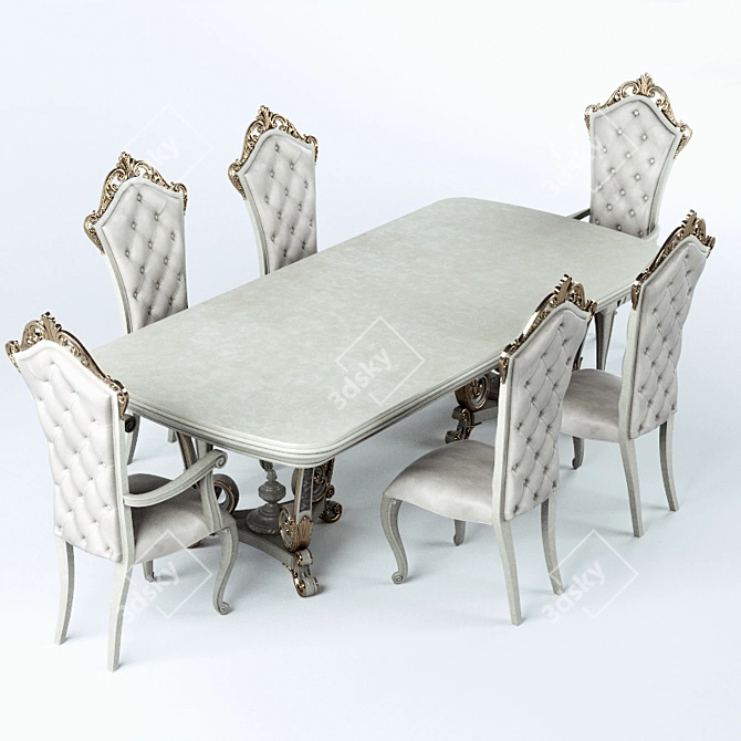 Luxury Turri Baroque Dining Set 3D model image 3