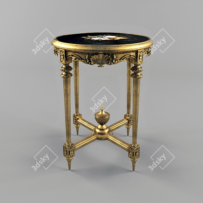 Vintage French Giltwood Table 3D model image 1