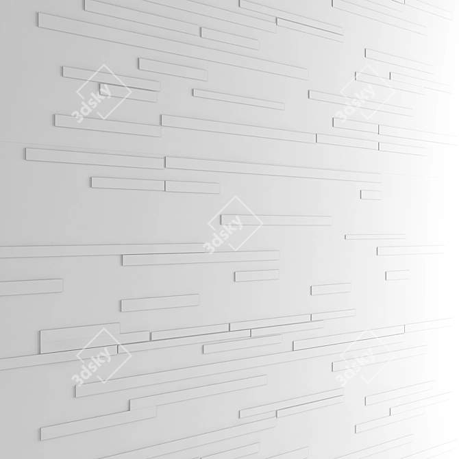 Artistic Tiled Board Wall 3D model image 3
