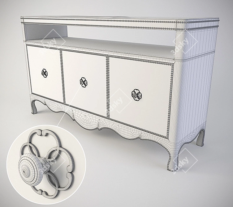 Elegant Bernhardt Auberge Console 3D model image 3