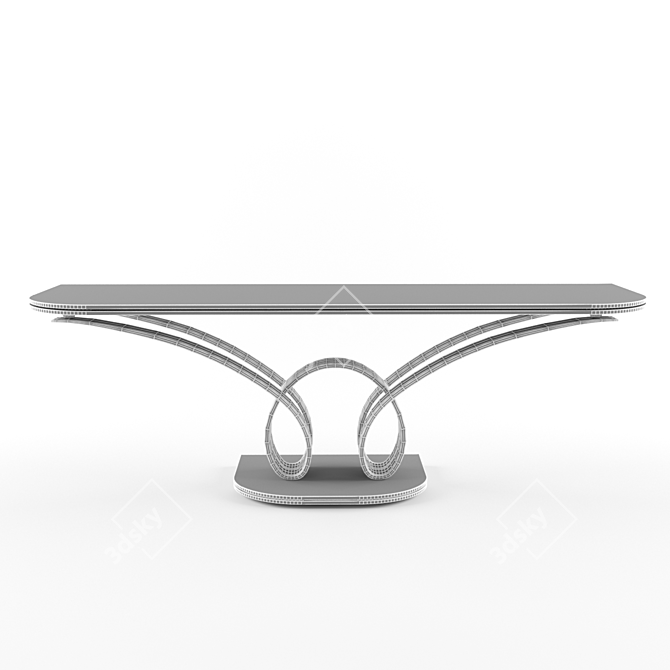 Antiqued Gold Loop Console Table 3D model image 2