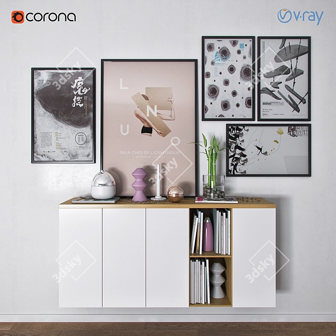 Elegant Home Decor Set 3D model image 1