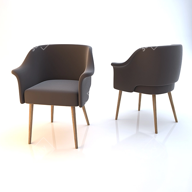 Elegant Ergonomic Chair - 001 3D model image 2