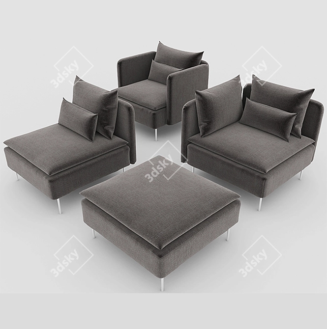 Elegant Comfort: Ikea ArmChair Sofa 3D model image 3