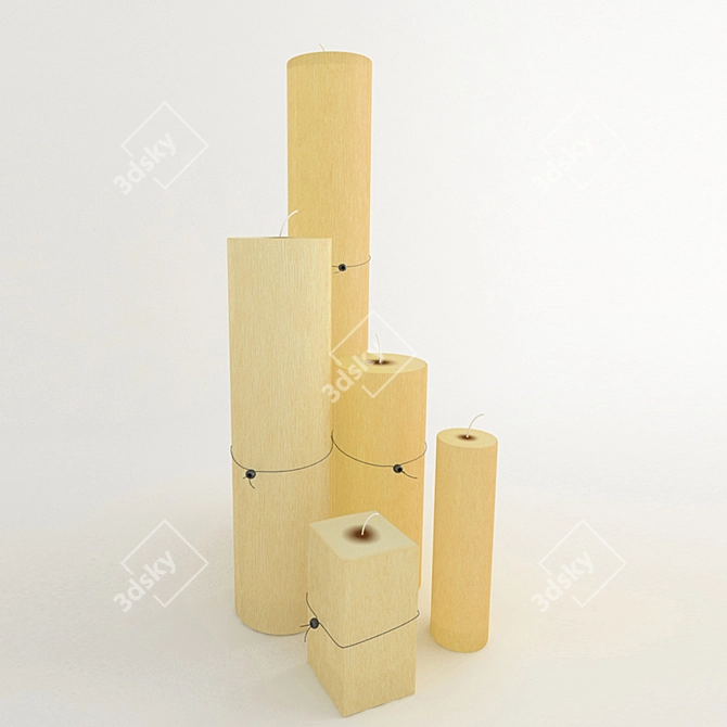 Modern Geometry Candle Set 3D model image 1