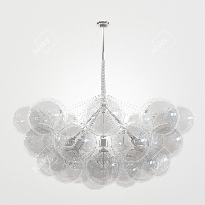 Luminous Globe Cluster Chandelier 3D model image 1