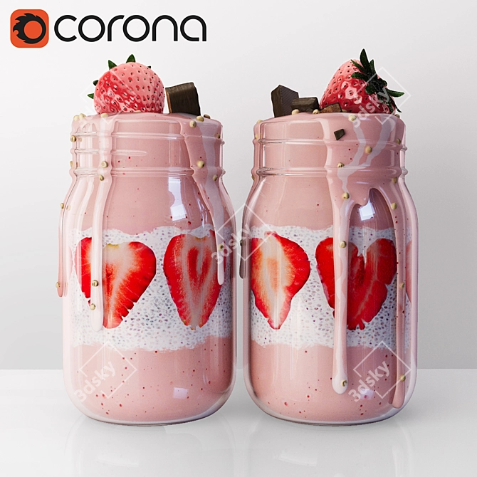 Sweet Strawberry Bliss 3D model image 1