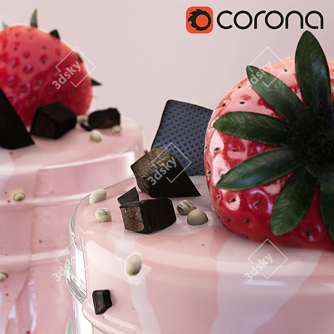 Sweet Strawberry Bliss 3D model image 2