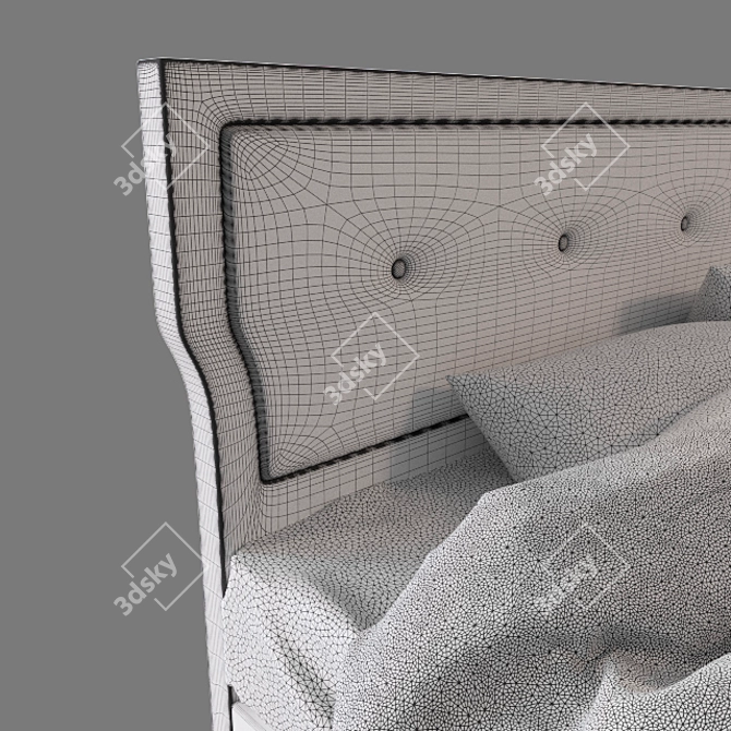 Russo Modern Grey King Bed 3D model image 3
