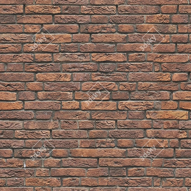 Rustic Red Brick: Timeless Elegance 3D model image 1