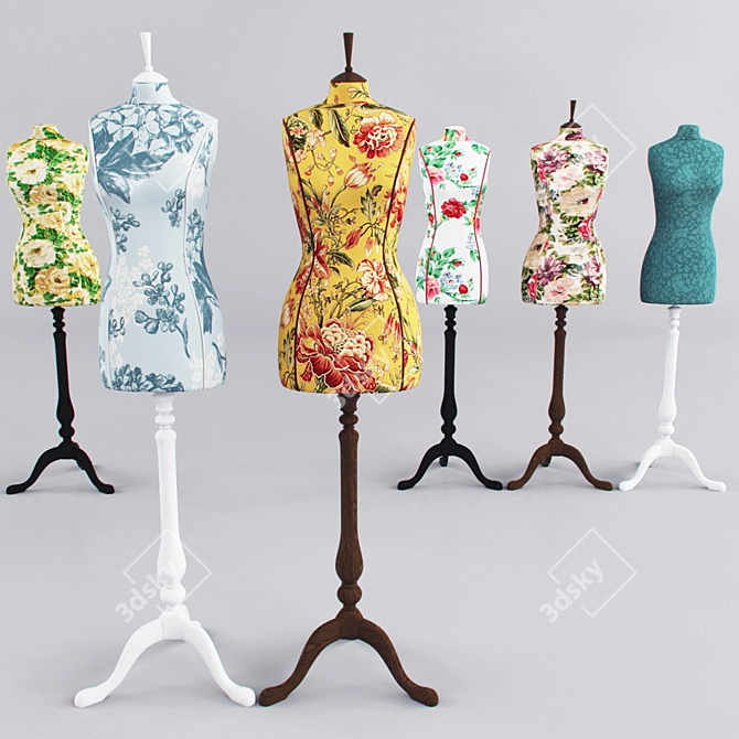 Royal Dress Forms: Tailor Mannequins 3D model image 1