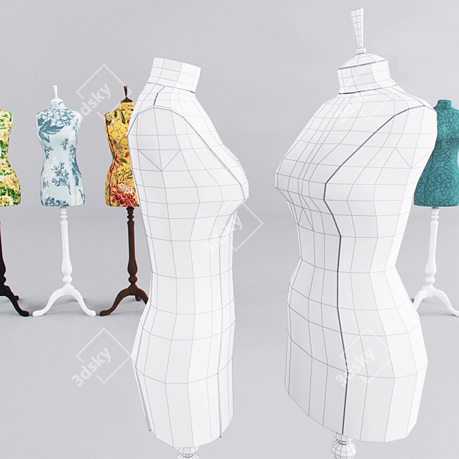 Royal Dress Forms: Tailor Mannequins 3D model image 3