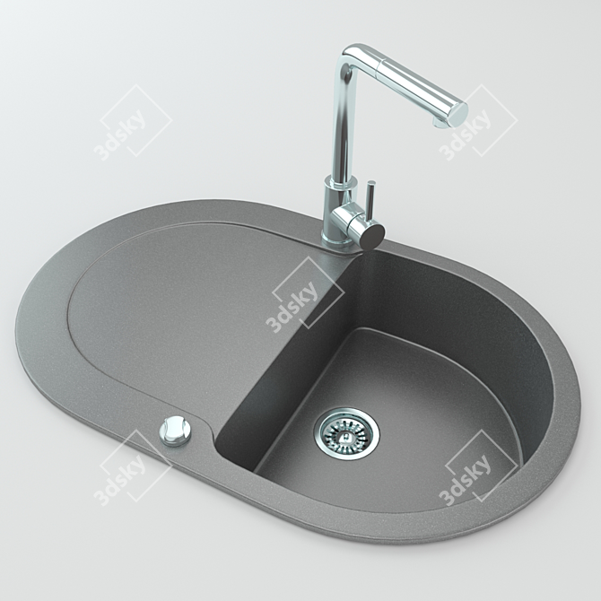 Versatile Kitchen Sink 3D model image 1