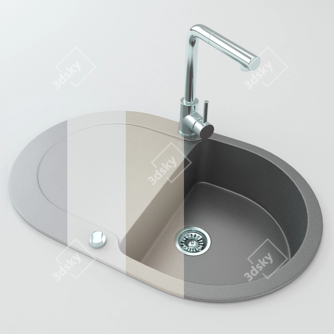 Versatile Kitchen Sink 3D model image 2