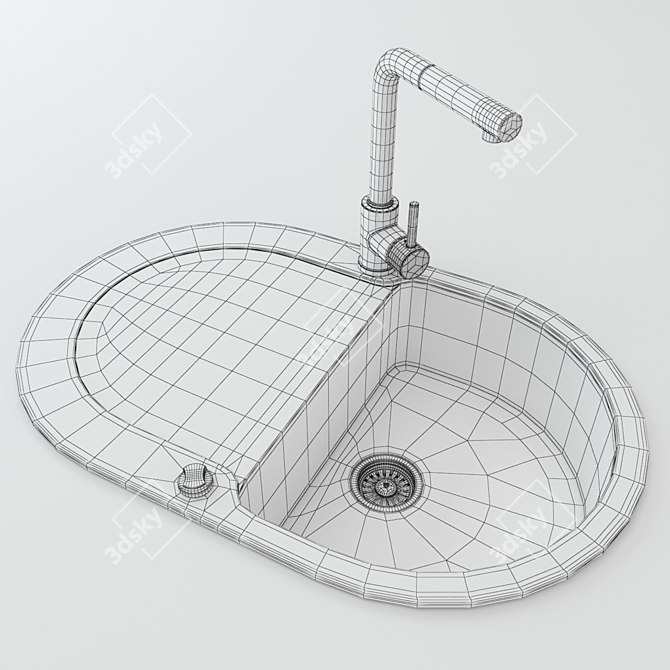 Versatile Kitchen Sink 3D model image 3