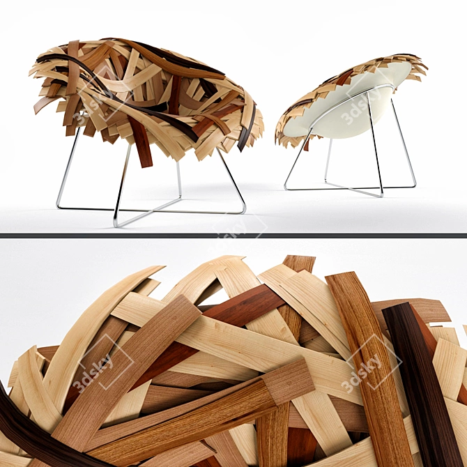 EcoVeneer Chairs: Sustainable Seating 3D model image 1