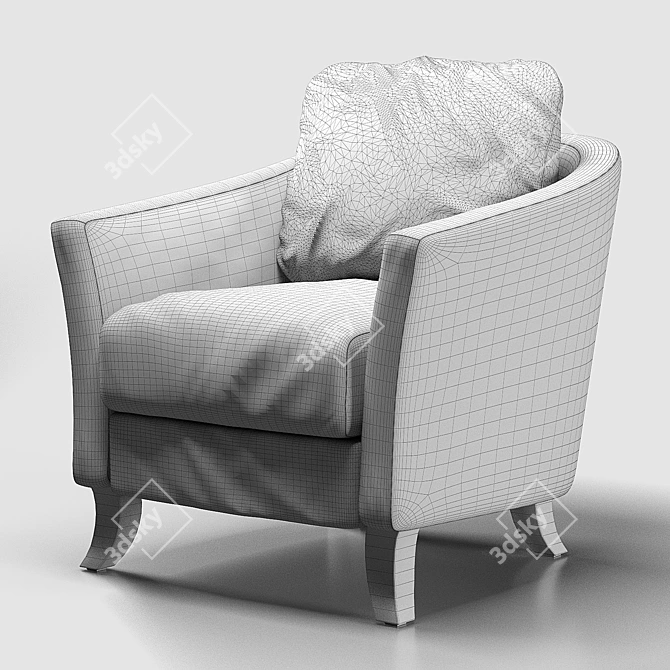 Dark Brown Faux Leather Accent Chair 3D model image 3