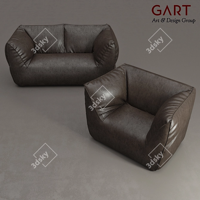Italian Verve Outdoor Sofa 3D model image 1