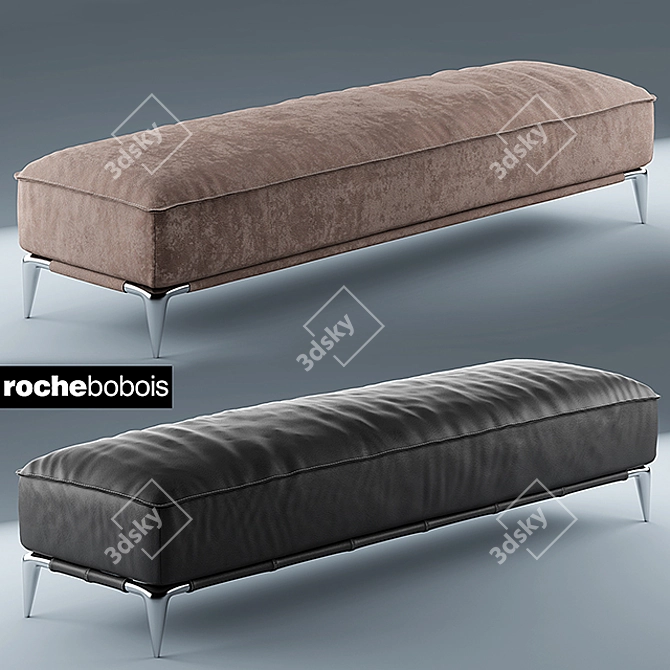 Sleek Rectangular Pouf: Roche Bobois 3D model image 1