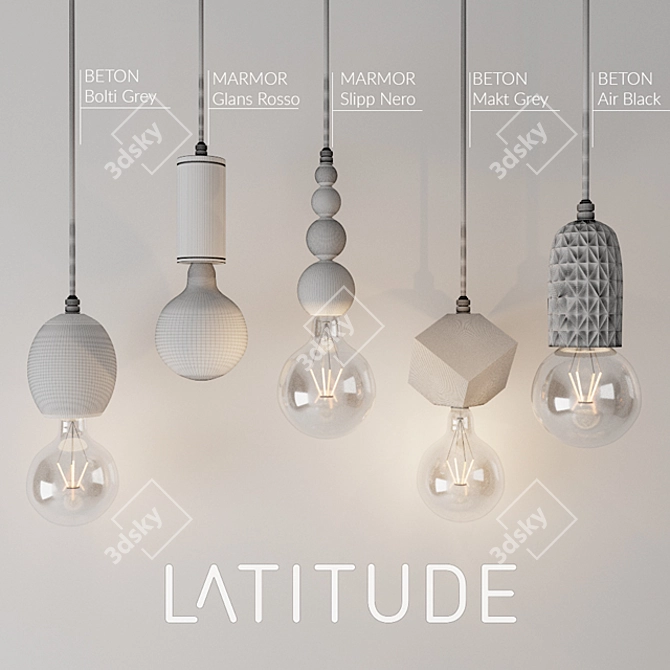 Modern Concrete and Marble Lighting 3D model image 2