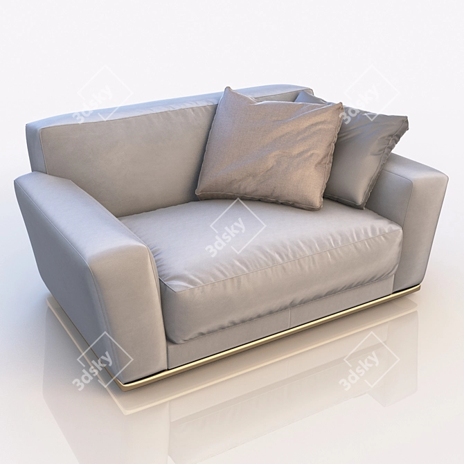 Modern Chic Single Sofa 3D model image 1