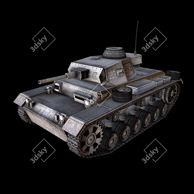 PZIII Tank: Normals & Diffuse Textures 3D model image 1