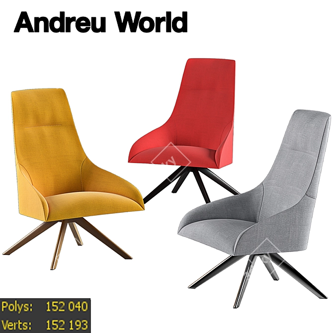 Alya Collection: 3 Vibrant Armchairs 3D model image 1