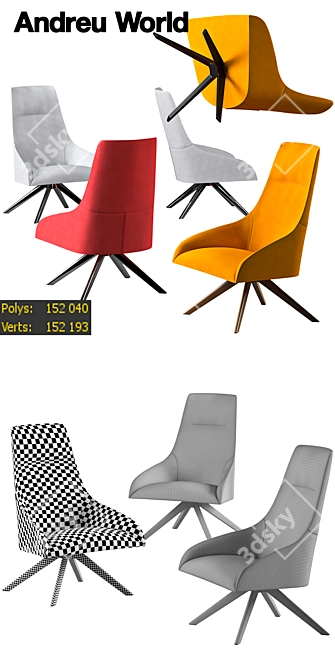 Alya Collection: 3 Vibrant Armchairs 3D model image 2