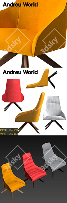 Alya Collection: 3 Vibrant Armchairs 3D model image 3